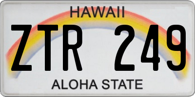 HI license plate ZTR249