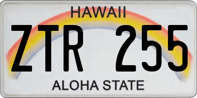 HI license plate ZTR255