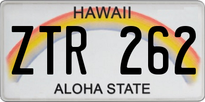 HI license plate ZTR262