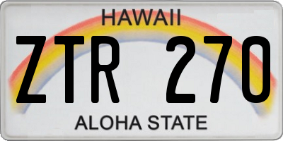 HI license plate ZTR270