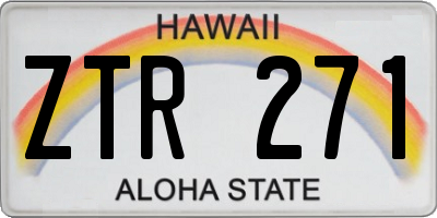 HI license plate ZTR271