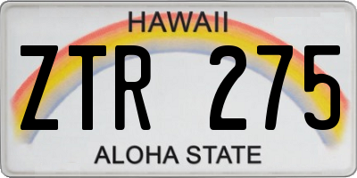 HI license plate ZTR275