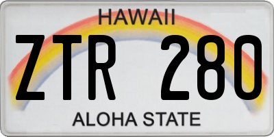 HI license plate ZTR280