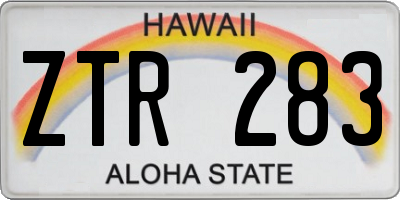 HI license plate ZTR283