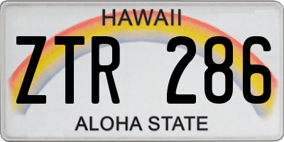 HI license plate ZTR286