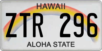 HI license plate ZTR296