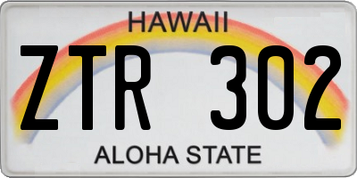 HI license plate ZTR302