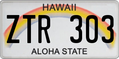 HI license plate ZTR303