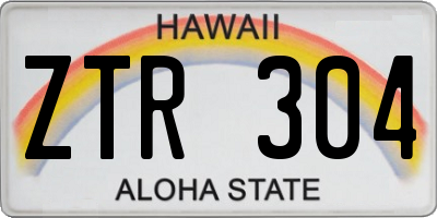 HI license plate ZTR304