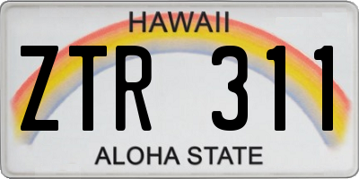 HI license plate ZTR311