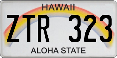 HI license plate ZTR323