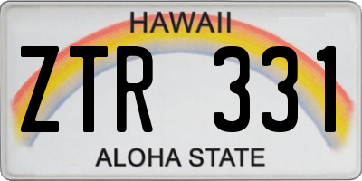 HI license plate ZTR331