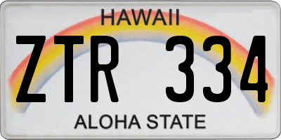 HI license plate ZTR334