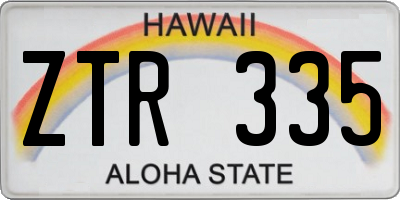HI license plate ZTR335