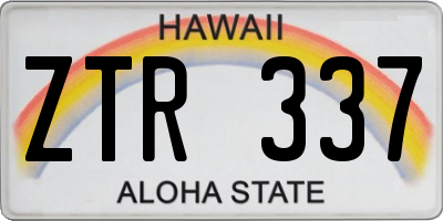 HI license plate ZTR337