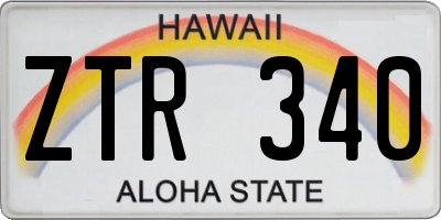 HI license plate ZTR340