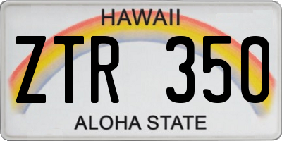 HI license plate ZTR350