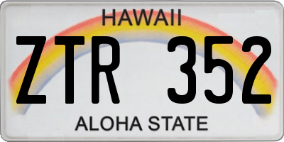 HI license plate ZTR352