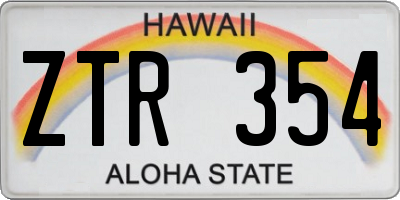 HI license plate ZTR354