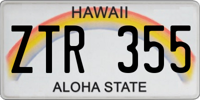 HI license plate ZTR355