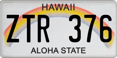HI license plate ZTR376
