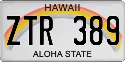 HI license plate ZTR389