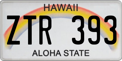 HI license plate ZTR393