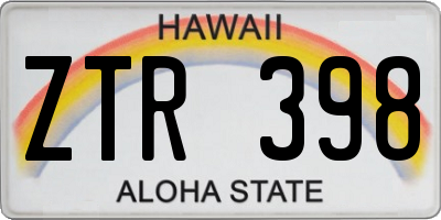 HI license plate ZTR398
