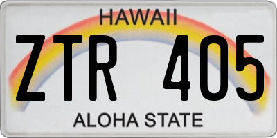 HI license plate ZTR405