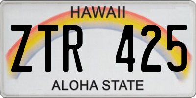 HI license plate ZTR425