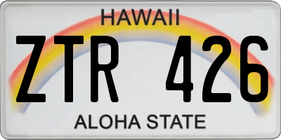 HI license plate ZTR426