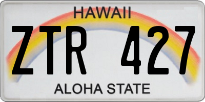 HI license plate ZTR427