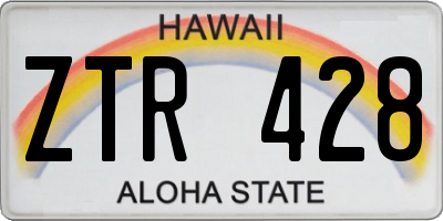 HI license plate ZTR428