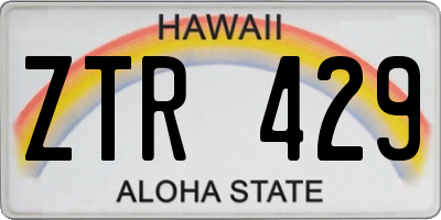 HI license plate ZTR429