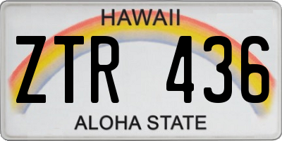 HI license plate ZTR436