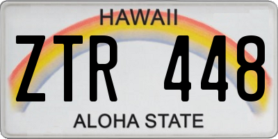 HI license plate ZTR448