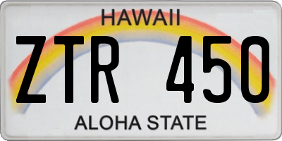 HI license plate ZTR450