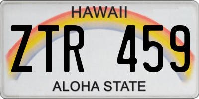 HI license plate ZTR459