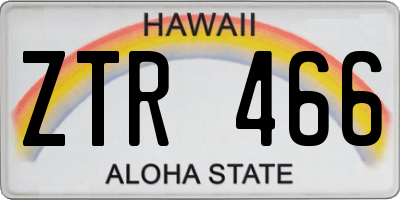 HI license plate ZTR466