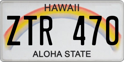 HI license plate ZTR470