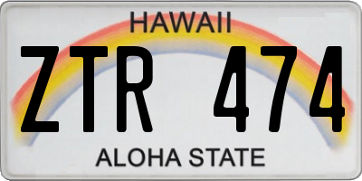 HI license plate ZTR474