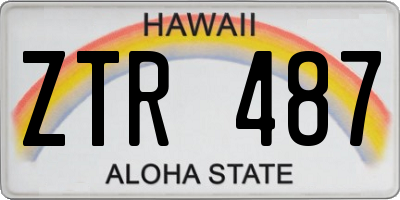 HI license plate ZTR487