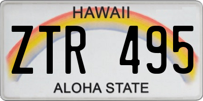 HI license plate ZTR495