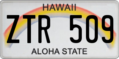 HI license plate ZTR509
