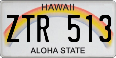 HI license plate ZTR513