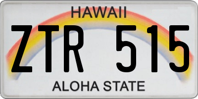 HI license plate ZTR515