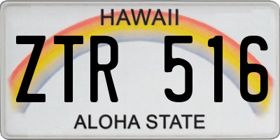 HI license plate ZTR516