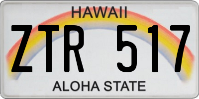HI license plate ZTR517