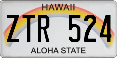 HI license plate ZTR524