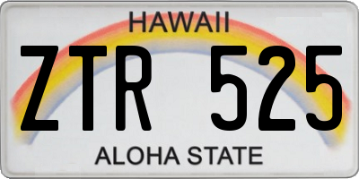 HI license plate ZTR525